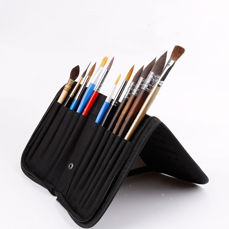 Creion multifuncțional, stilou acuarelă, pungă cu pensulă cu ulei, care poate fi rulată, geantă groasă de pânză, pentru pachete, guașă, respirabilă.