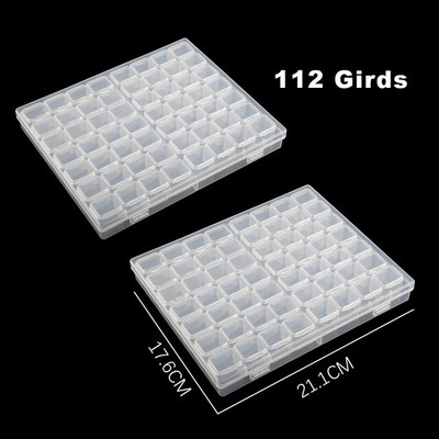 28/56/224 pesa läbipaistev plastikust hoiukast Teemantmaalimise tarvikud Tööriist küünekunstiga kivihelmeste hoiukarp