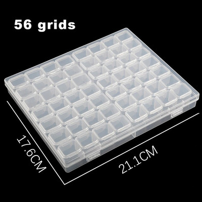 28/56/224 pesa läbipaistev plastikust hoiukast Teemantmaalimise tarvikud Tööriist küünekunstiga kivihelmeste hoiukarp