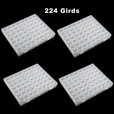 28/56/224 pesa läbipaistev plastikust hoiukast Teemantmaalimise tarvikud Tööriist küünekunstiga kivihelmeste hoiukarp