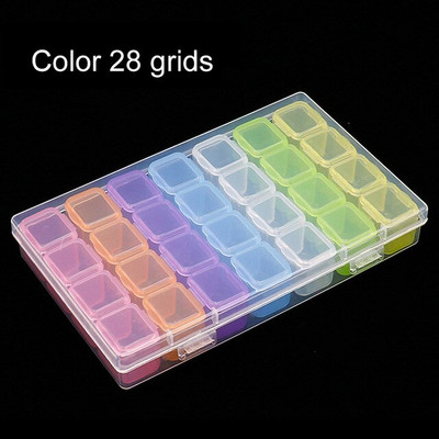 28/56/224 pesa läbipaistev plastikust hoiukast Teemantmaalimise tarvikud Tööriist küünekunstiga kivihelmeste hoiukarp