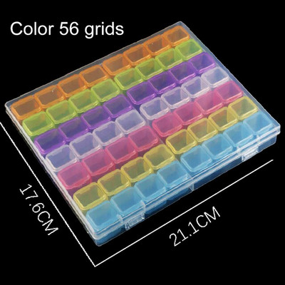 28/56/224 pesa läbipaistev plastikust hoiukast Teemantmaalimise tarvikud Tööriist küünekunstiga kivihelmeste hoiukarp