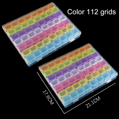 28/56/224 pesa läbipaistev plastikust hoiukast Teemantmaalimise tarvikud Tööriist küünekunstiga kivihelmeste hoiukarp