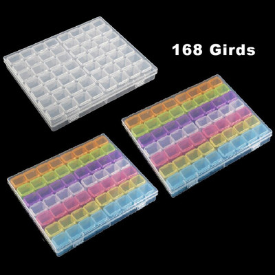 28/56/224 pesa läbipaistev plastikust hoiukast Teemantmaalimise tarvikud Tööriist küünekunstiga kivihelmeste hoiukarp