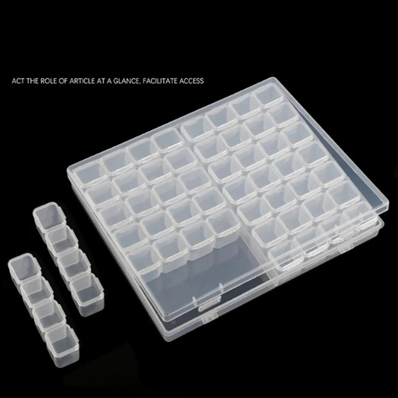 28/56/224 pesa läbipaistev plastikust hoiukast Teemantmaalimise tarvikud Tööriist küünekunstiga kivihelmeste hoiukarp