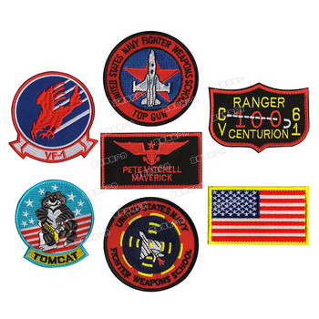 Top Gun Flight Test MAVERICK Ranger Patch Vf-1 VX-31 Tomcat US Navy Fighter Weapon School Squadron Badge Patches for Jacket