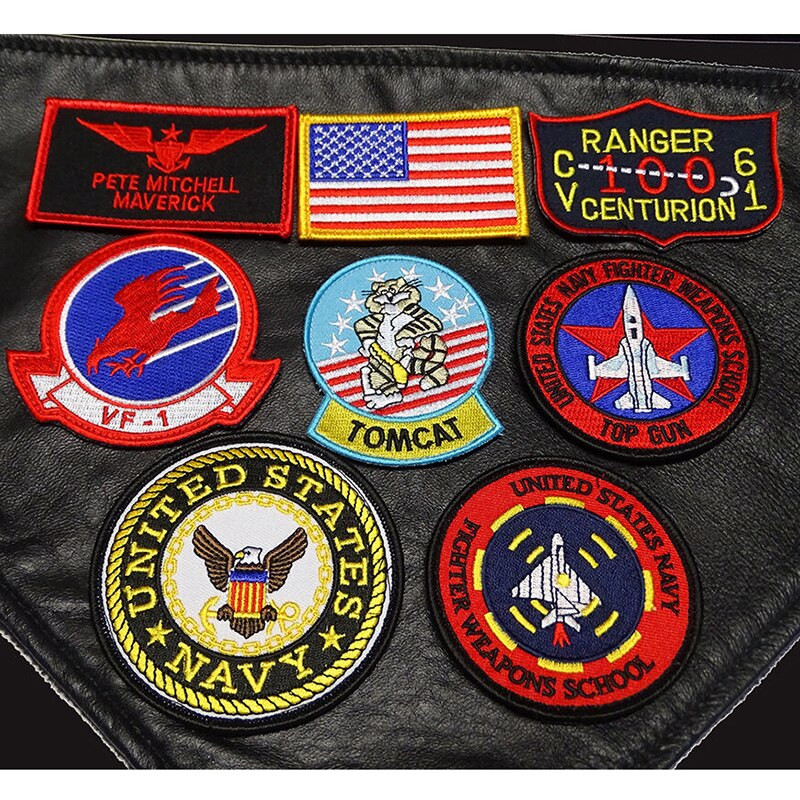 Top Gun Flight Test MAVERICK Ranger Patch Vf-1 VX-31 Tomcat US Navy Fighter Weapon School Squadron Badge Patches for Jacket