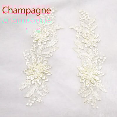 2 τμχ Τρισδιάστατο λουλούδι λουλουδάτο κέντημα δαντέλα απλικέ Διακοσμητικό για βραδινή φούστα Ρούχα Δαντελένιο γιακά Διακοσμητικό μπάλωμα ράψιμο σε αξεσουάρ