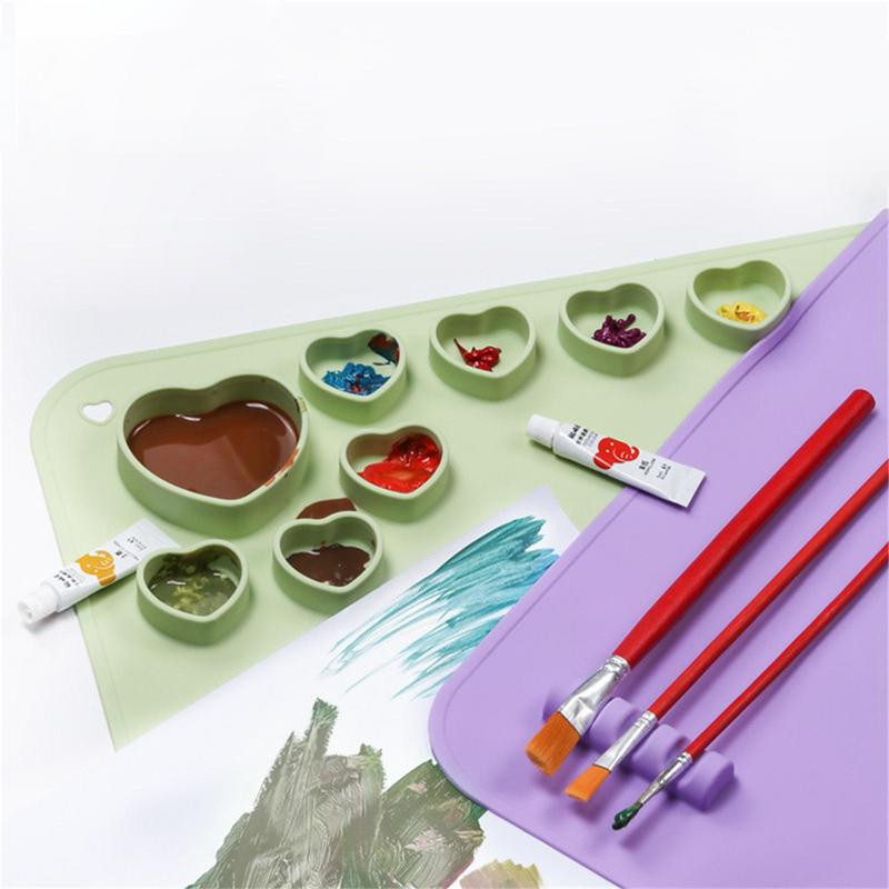 Silikoninis dažymo kilimėlis vandeniui atsparus kilimėlis Nelipnus silikoninis amatų kilimėlis tapybai maišyti akvareles štampuoti kūrybos įrankis