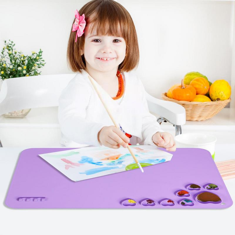 Silikoninis dažymo kilimėlis vandeniui atsparus kilimėlis Nelipnus silikoninis amatų kilimėlis tapybai maišyti akvareles štampuoti kūrybos įrankis