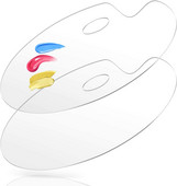 Akrüülvärvide palett pöidlaauguga, läbipaistev värvialus 12 x 8 tolli ovaalne kunstnikualus õliakvarell-meisterdamise kunstivärvi jaoks