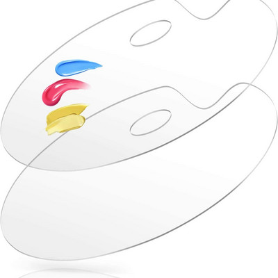 Akrüülvärvide palett pöidlaauguga, läbipaistev värvialus 12 x 8 tolli ovaalne kunstnikualus õliakvarell-meisterdamise kunstivärvi jaoks