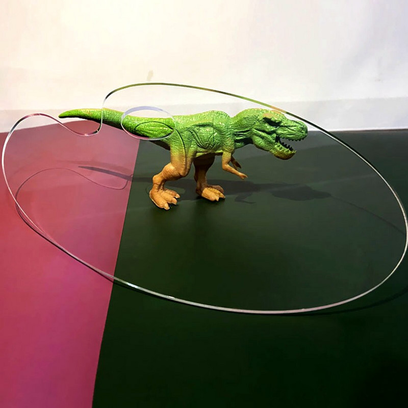 Akrüülvärvide palett pöidlaauguga, läbipaistev värvialus 12 x 8 tolli ovaalne kunstnikualus õliakvarell-meisterdamise kunstivärvi jaoks