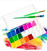 Mitmevärviline palett 24 ruudustik 36 propüleen akrüül guaššvärvi ketta värvipalett õpilase maalitarvete hoiukarp