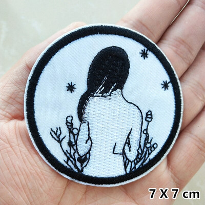 Madingi siuvinėjimo pleistrai drabužiams Striukė Džinsai Aplikacijos Lipdukai Drabužiai Ženkliukai Geležis ant pleistro Juoda Balta Gyvūnų raidė