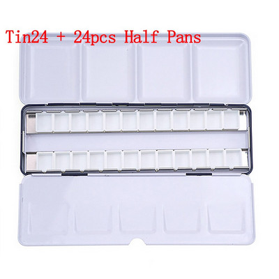 Akvarelės spalvotų dažų skardinių dėžutės paletės paveikslų laikymo dėklo dėžutė su 24/48 pilnomis keptuvėmis / puse skardų Meno tapybos dažų skardinių dėžutė