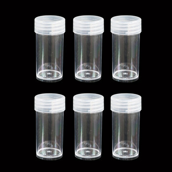 Бутилки за съхранение на кристали Кръгли пластмасови контейнери за бижута Празни органайзери за мъниста за нокти, 24 бр. с държач