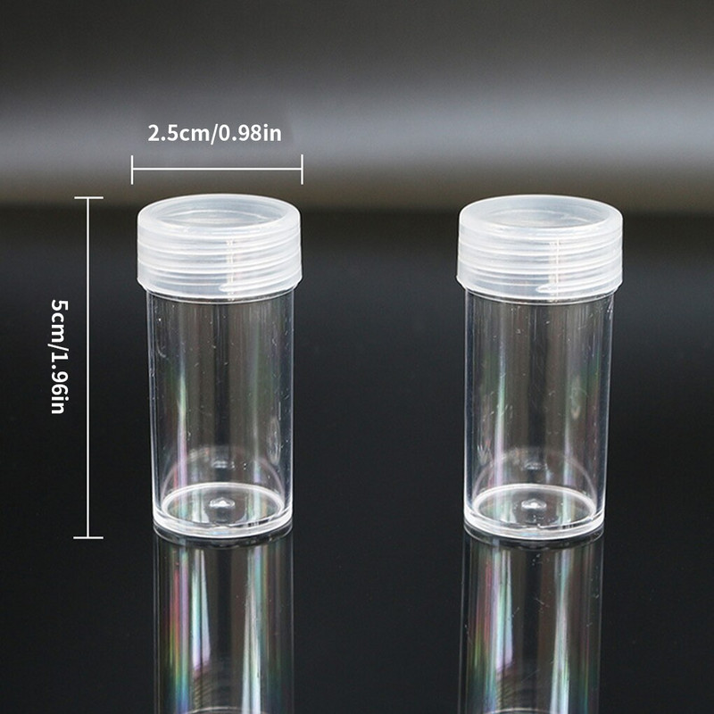 Μπουκάλια αποθήκευσης Rhinestone Στρογγυλά Πλαστικά Δοχεία κοσμημάτων Άδεια Nail Art Bead Organizers Κουτιά 24τμχ με θήκη