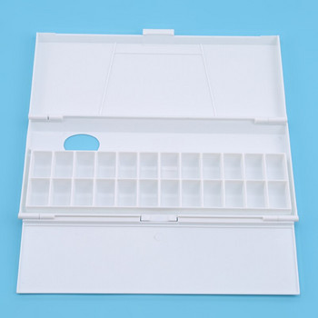 Λευκά Εργαλεία Σχεδίου Αναδιπλούμενο Πτυσσόμενο 24 Πλέγμα Κουτί βαφής PP Μεγάλα είδη τέχνης Δίσκος παλέτας ακουαρέλας 26,5 * 12 * 2,3 εκ.