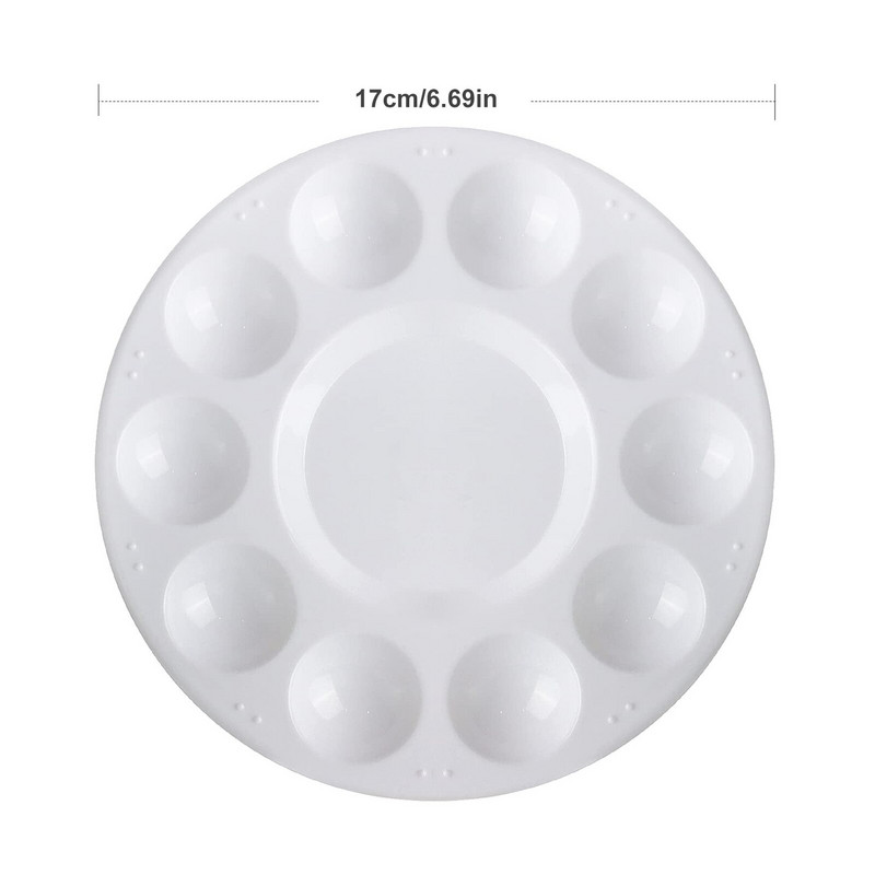 5/10 vnt Apvalių dažų padėklų paletė Baltų dažų padėklai Akvarelės paletės įrankis Lengvai valomas dažymo reikmenys Daugkartinis dažų padėklas