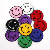 5 бр./лот усмивка кръгли лепенки кърпа шенилна бродерия дреха апликация ютия върху кръпка за облекло консумативи украса аксесоари