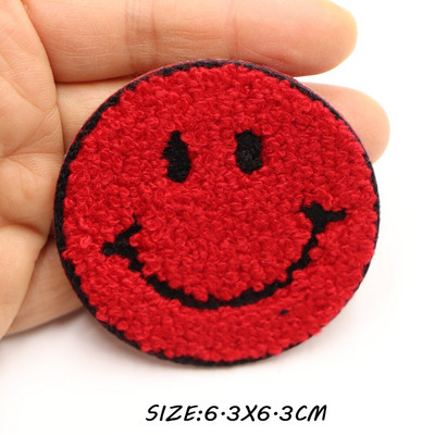 5 бр./лот усмивка кръгли лепенки кърпа шенилна бродерия дреха апликация ютия върху кръпка за облекло консумативи украса аксесоари