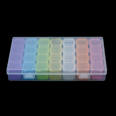 28 αυλακώσεις διαμάντι βαφής διαφανές κουτί αποθήκευσης κέντημα εργαλείο σταυροβελονιάς 1-τεμ