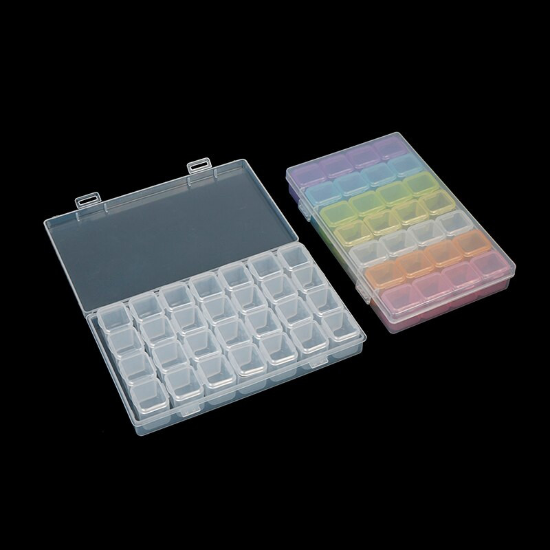28 αυλακώσεις διαμάντι βαφής διαφανές κουτί αποθήκευσης κέντημα εργαλείο σταυροβελονιάς 1-τεμ