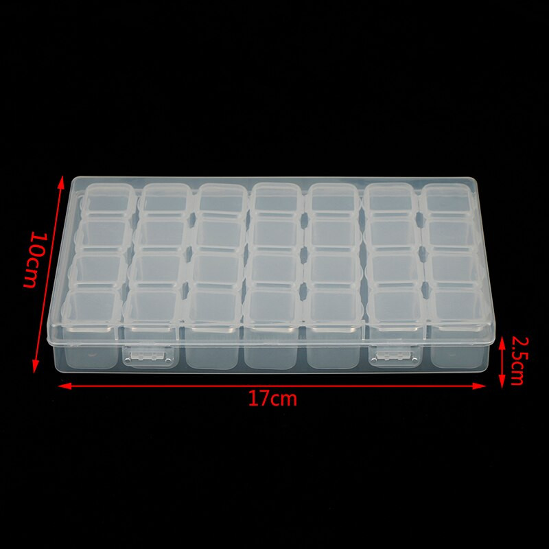 28 αυλακώσεις διαμάντι βαφής διαφανές κουτί αποθήκευσης κέντημα εργαλείο σταυροβελονιάς 1-τεμ