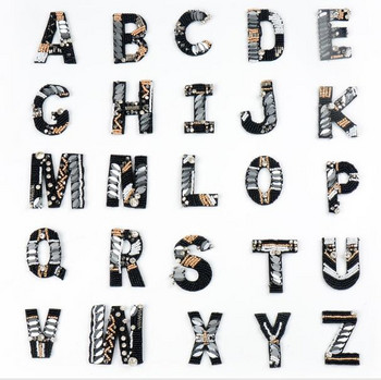 AZ кристални мъниста Апликация с букви от английска азбука 3D зашиване на букви Кръпка за значка за дрехи, паста за дрехи, чанти, обувки