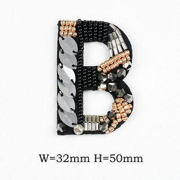 AZ кристални мъниста Апликация с букви от английска азбука 3D зашиване на букви Кръпка за значка за дрехи, паста за дрехи, чанти, обувки