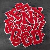 Slova ABC Engleski zakrpe za vez na odjeći, crvena