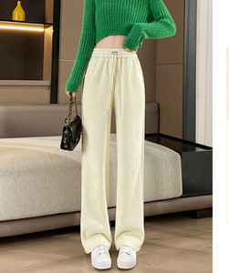 Pantaloni casual de dama cu piping