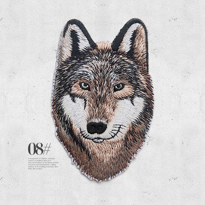 Leopard Tiger Lion Wolf Κέντημα σίδερο σε μπαλώματα για ρούχα απλικέ DIY καπέλο φόρεμα αξεσουάρ υφασμάτινο αυτοκόλλητο ζώο