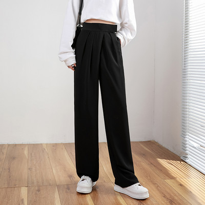 Moderne ženske hlače s ravnim nogavicama visokog struka