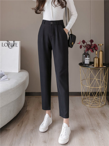 Stiilsed kõrge vöökohaga ja 9/10 pikkusega naiste püksid