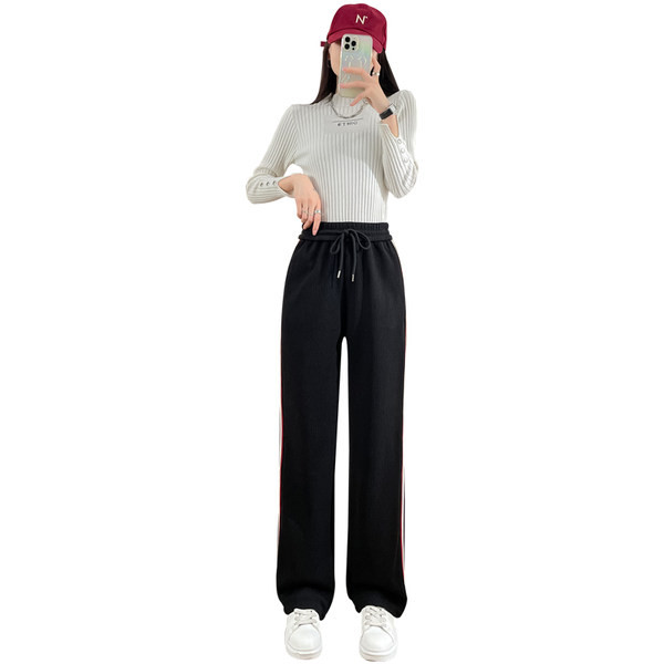 Pantaloni casual dama cu margini - trei culori