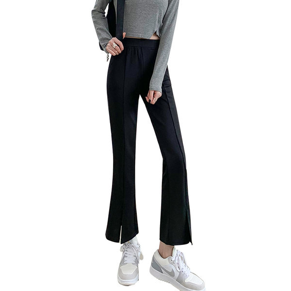 Ležerne ženske hlače - s prorezom