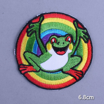 Карикатура Frog Patch Oeteldonk Emblem Patches за приложения за гладене на дрехи Направи си сам Frog Carnival за Холандия Iron On Patches