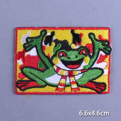 Multifilmi konnaplaaster Oeteldonki embleemplaastrid rõivaste triikimisrakenduste jaoks. DIY Frog Carnival Hollandis triikimisplaastrid