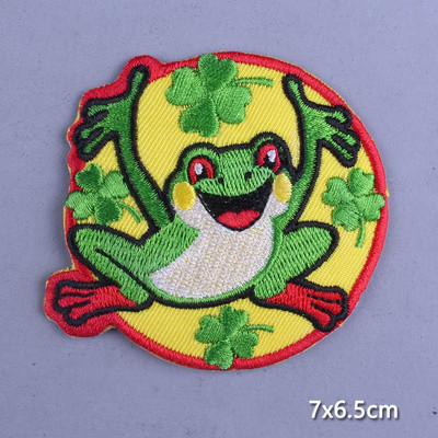 Multifilmi konnaplaaster Oeteldonki embleemplaastrid rõivaste triikimisrakenduste jaoks. DIY Frog Carnival Hollandis triikimisplaastrid