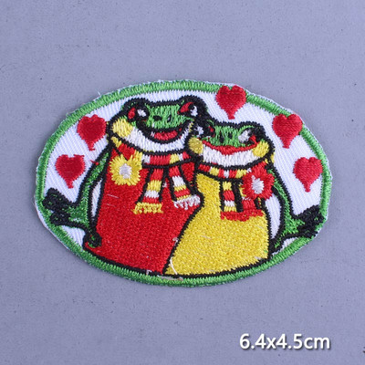 Multifilmi konnaplaaster Oeteldonki embleemplaastrid rõivaste triikimisrakenduste jaoks. DIY Frog Carnival Hollandis triikimisplaastrid