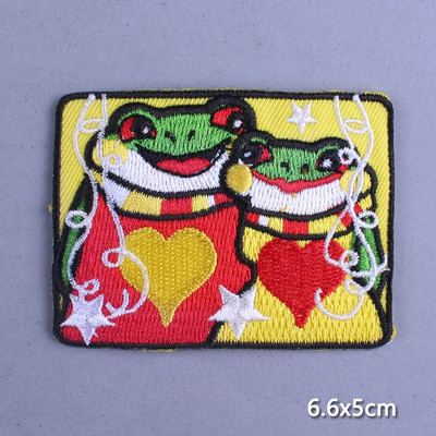 Multifilmi konnaplaaster Oeteldonki embleemplaastrid rõivaste triikimisrakenduste jaoks. DIY Frog Carnival Hollandis triikimisplaastrid