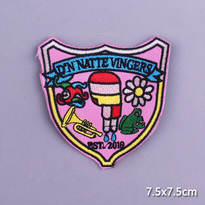 Multifilmi konnaplaaster Oeteldonki embleemplaastrid rõivaste triikimisrakenduste jaoks. DIY Frog Carnival Hollandis triikimisplaastrid