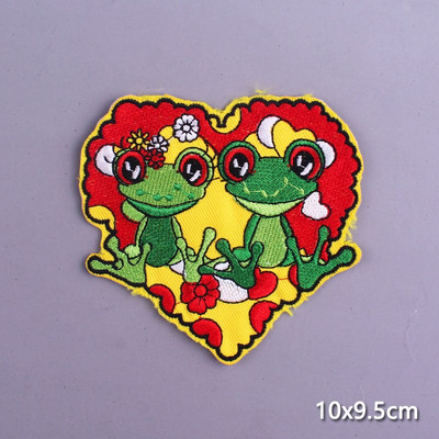 Multifilmi konnaplaaster Oeteldonki embleemplaastrid rõivaste triikimisrakenduste jaoks. DIY Frog Carnival Hollandis triikimisplaastrid