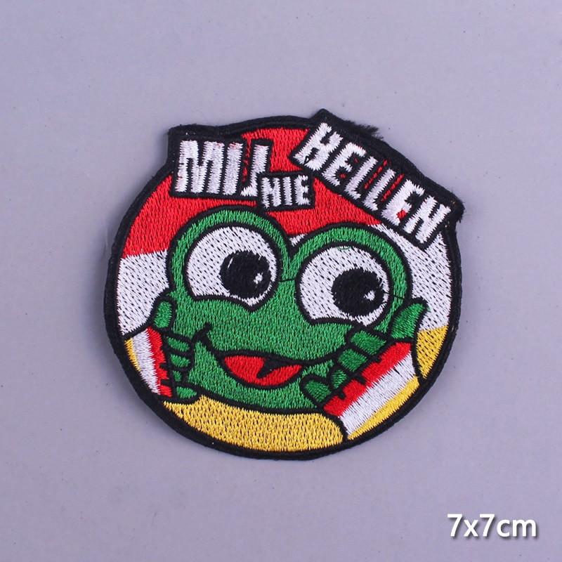 Multifilmi konnaplaaster Oeteldonki embleemplaastrid rõivaste triikimisrakenduste jaoks. DIY Frog Carnival Hollandis triikimisplaastrid