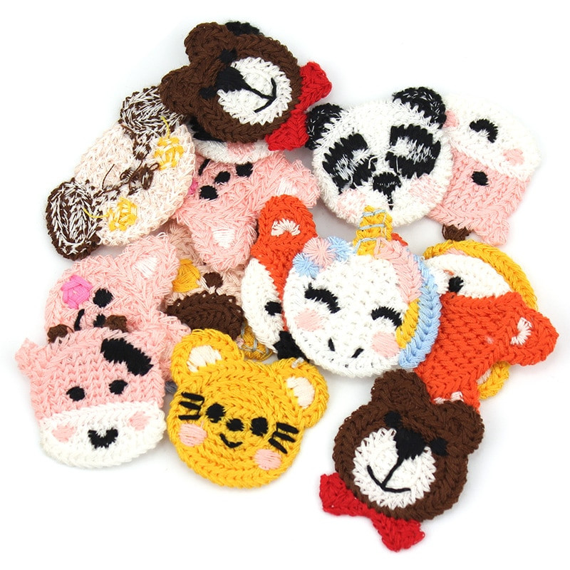 24vnt Animaciniai filmukai Gyvūnai Vilnoniai verpalai Siuvinėjimai Pleistrai Aplikacijos, skirtos „pasidaryk pats“ galvos apdangalams, plaukų segtukai, drabužių krepšiai, amatai, dekoro priedai