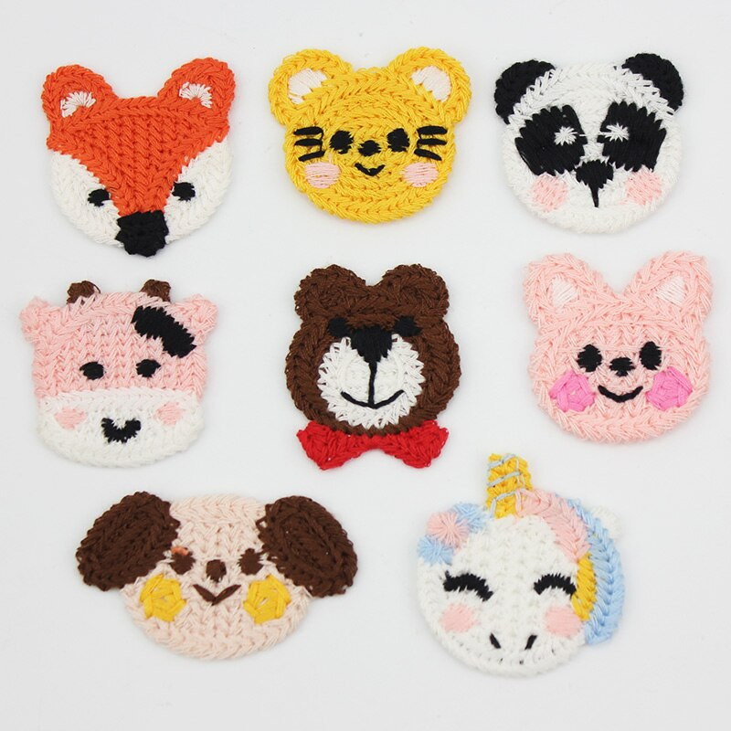 24vnt Animaciniai filmukai Gyvūnai Vilnoniai verpalai Siuvinėjimai Pleistrai Aplikacijos, skirtos „pasidaryk pats“ galvos apdangalams, plaukų segtukai, drabužių krepšiai, amatai, dekoro priedai