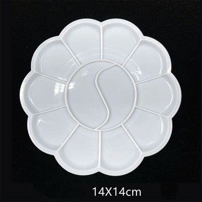 Apvalios paletės meno alternatyvos Dažų plastiko paletės tiekimas Baltos akvarelės paletės pigmento padėklas Tapybos reikmenys Dažų padėklas