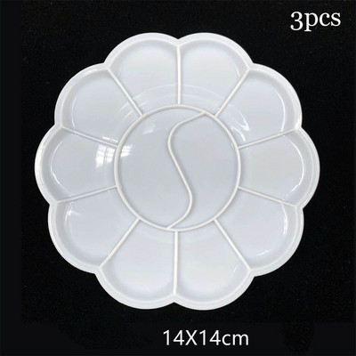 Apvalios paletės meno alternatyvos Dažų plastiko paletės tiekimas Baltos akvarelės paletės pigmento padėklas Tapybos reikmenys Dažų padėklas